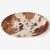 Weißbrauner Cowhide Pappteller (Schrägansicht)