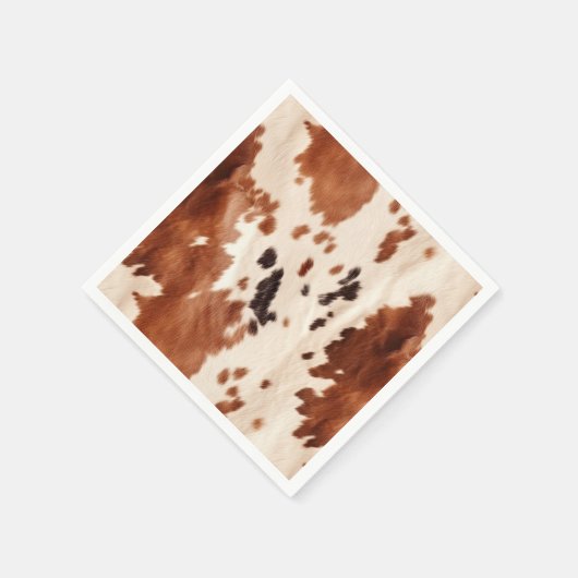 Weißbrauner Cowhide Serviette (Ecke)