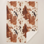 Weißbrauner Cowhide Sherpadecke (Vorderseite)
