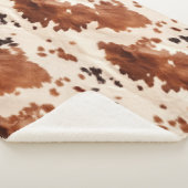 Weißbrauner Cowhide Sherpadecke (3/4)