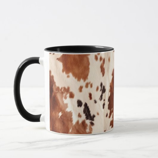 Weißbrauner Cowhide Tasse (Links)