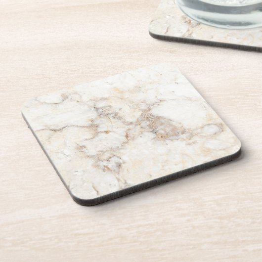 Weißbrauner Marmor Getränkeuntersetzer (Linke Seite)