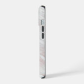Weißbrauner Marmor iPhone 15 Hülle (Linke Seite)