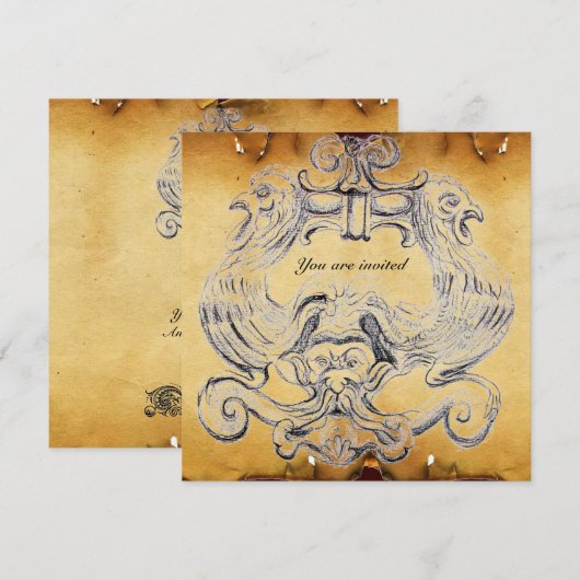 Weißbrauner Tarot Einladung (Vorne/Hinten)