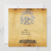 Weißbrauner Tarot Einladung (Rückseite)