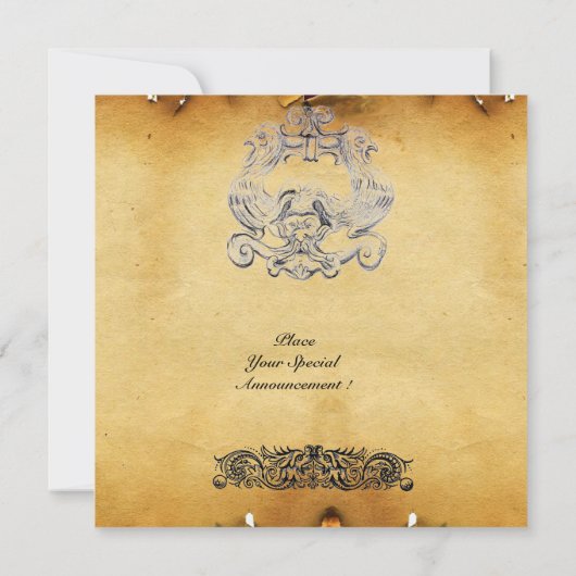 Weißbrauner Tarot Einladung (Rückseite)