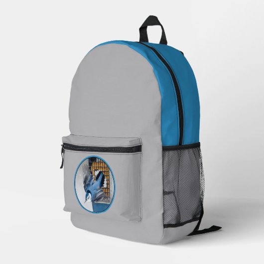 Weißbrüste im Schnee Bedruckter Rucksack (Rückseitige Ecke Rechts)