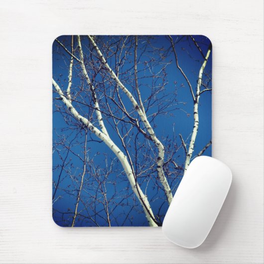 Weißbuch Birch Tree Blue Sky Nature Mousepad (Mit Mouse)