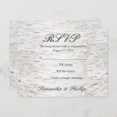 Weißbuch Birkenbaum Barke Rustikale Holzhochzeit Einladungspostkarte (Vorne/Hinten)