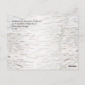 Weißbuch Birkenbaum Barke Rustikale Holzhochzeit Postkarte (Rückseite)