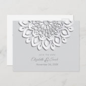 Weißbuch Mandala Save the Date schneiden Postkarte (Vorne/Hinten)