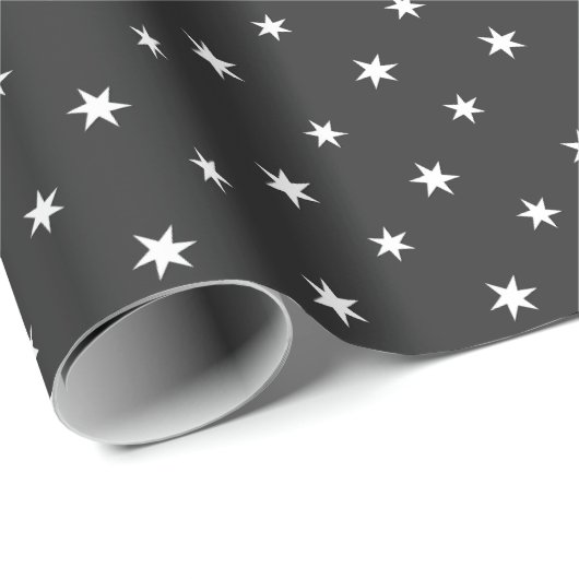 Weißbuch startet dunkle Nacht Geschenkpapier (Rolleneckpunkt)