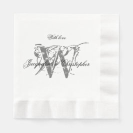 Weißbuch zu eleganten Chic Wedding Monogram Names Serviette