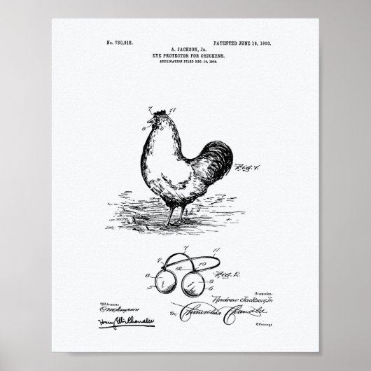 Weißbuch zum Thema Patentschutz von Hühnern 1903 Poster (Vorne)