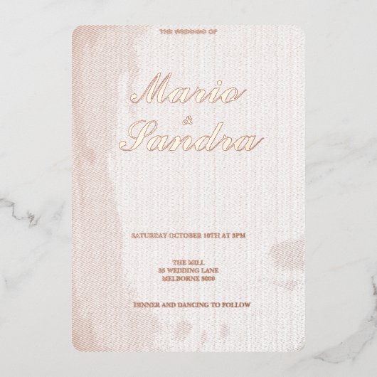 Weißbuch zur Hochzeitsfeier Folieneinladung (Vorderseite)