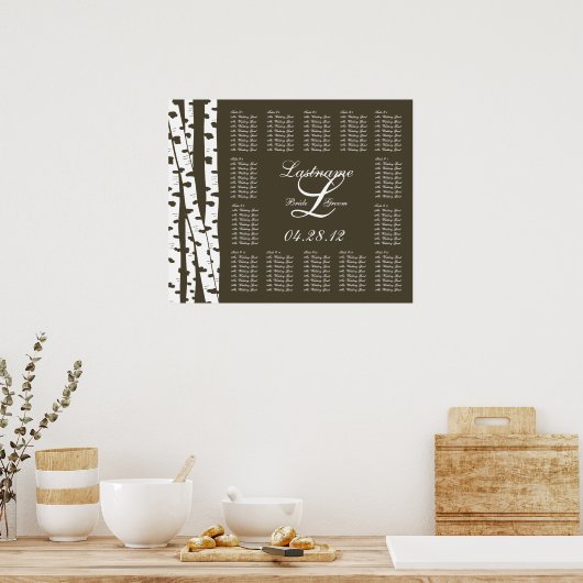 Weißbuchtenbaum für Hochzeitssitze Poster (Küche)