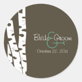 Weißbuchtenbäume Runder Aufkleber (Vorderseite)