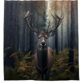 Weißbuck im Wald Duschvorhang (Vorderseite)