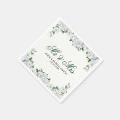 Weißbugen und Rose - Save the Date Serviette (Ecke)