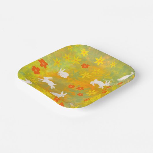 Weißbunnies Pappteller (Gewinkelt)