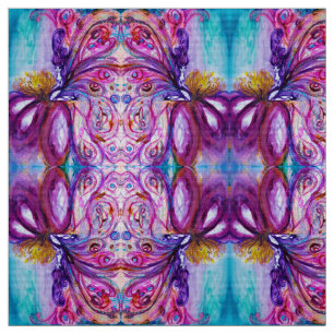 WEISSCH NIEDLICHE BLUME, BLUE PINK LILA FLÜGE STOFF