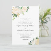 Weißcreme | 3 Sets Hochzeit Einladung (Stehend Vorderseite)