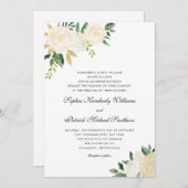 Weißcreme | 3 Sets Hochzeit Einladung (Vorne/Hinten)