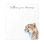 Weißcreme Cheetah Notizblock (Vorderseite)