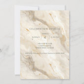 Weißcreme-Marmor 50. Geburtstag Einladung (Rückseite)