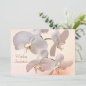 Weißcreme-Orchideen Einladung Hochzeit (Stehend Vorderseite)