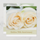 Weißcreme-Rose, 50. Hochzeitstag Einladung (Vorne/Hinten)