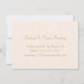 Weißcreme-Rose, Herz 50. Hochzeitstag Einladung (Rückseite)