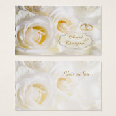 Weißcreme-Rose Hochzeitsgeschenk/Tag (Vorne & Hinten)