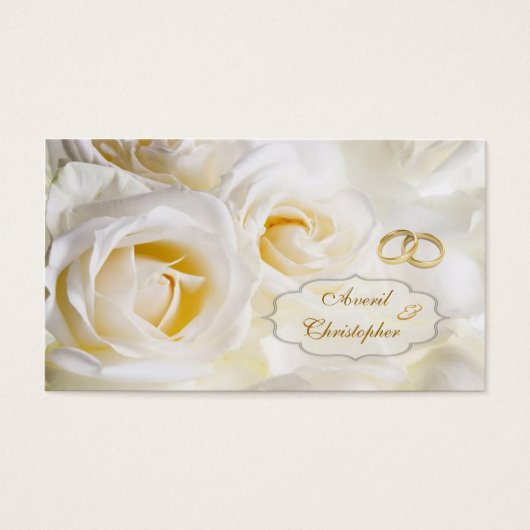 Weißcreme-Rose Hochzeitsgeschenk/Tag (Vorderseite)