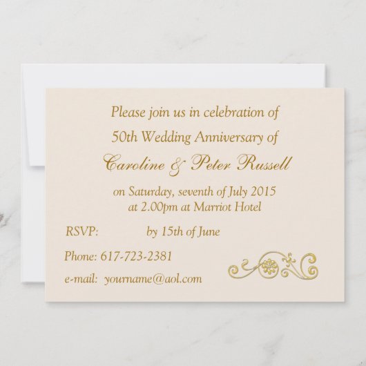 Weißcreme-Rose Jubiläum Save the Date (Rückseite)