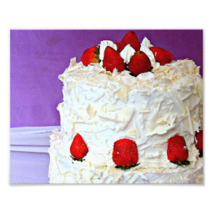 Weißcreme und Rose Hochzeitstorte Fotodruck