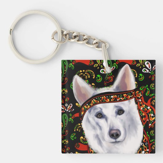 WEISSDEUTSCHE SHEPHERD MEXICO SCHLÜSSELANHÄNGER (Vorderseite)