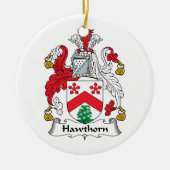Weißdorn-Familienwappen Keramik Ornament (Vorne)