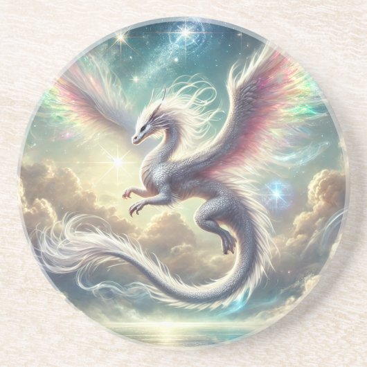 Weißdrache Getränkeuntersetzer (Vorne)