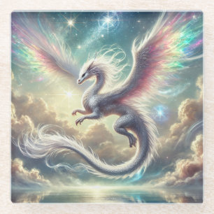 Weißdrache Glasuntersetzer