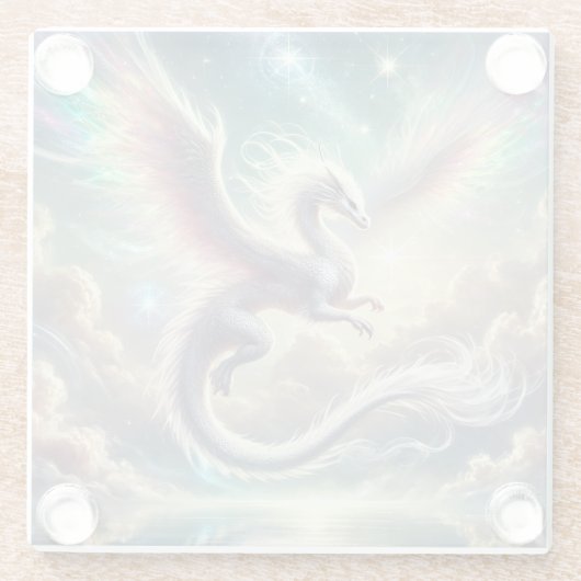 Weißdrache Glasuntersetzer (Rückseite)