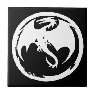 Weißdrache kleine Kachel