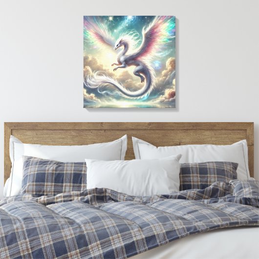 Weißdrache Leinwanddruck (Insitu (Schlafzimmer))