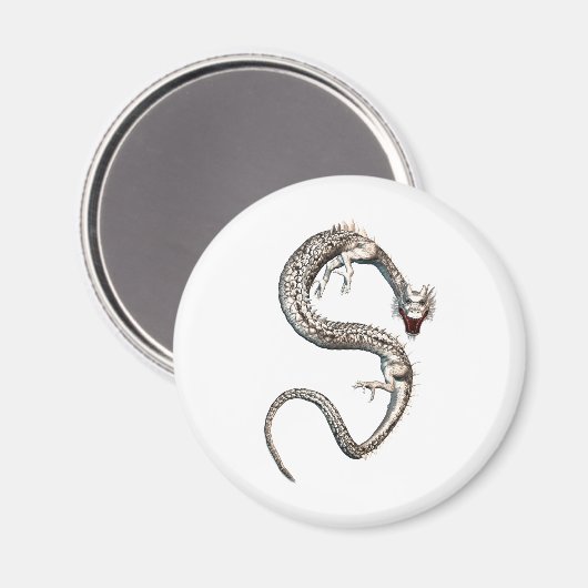 Weißdrache Magnet (Vorderseite/Rückseite)