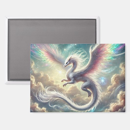Weißdrache Magnet (Vorderseite/Rückseite)