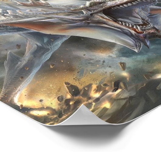 Weißdrache Poster (Ecke)