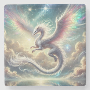 Weißdrache Steinuntersetzer