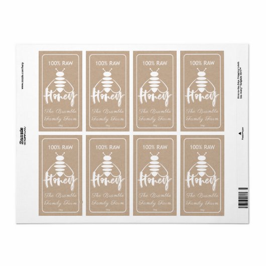 Weiße 100%ige Honigbienenkennzeichnung auf dem Kra (Vorne)