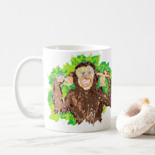 Weiße 11 oz Klassische Tasse/glücklicher Affe Kaffeetasse