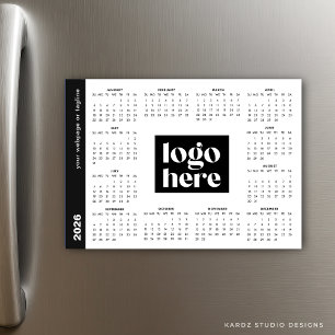 Weiße 2026 Geschäft-Logo-Magnet-Kalender Magnetkarte